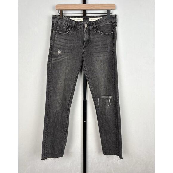 Pilcro Denim - Anthropologie Pilcro and The Letterpress Slim Boyfriend Jeans 26 Black Raw Hem
